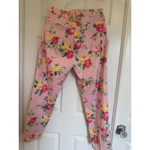 NWT Lauren Ralph Lauren Floral Roses Pink Pants Size 12 - Picture 5 of 5